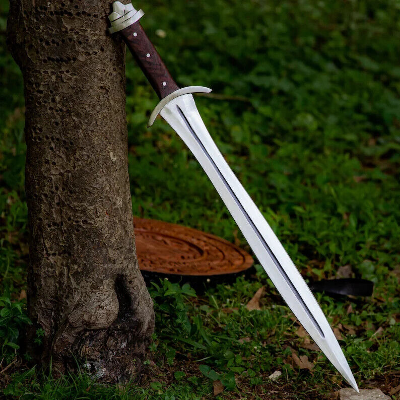 Handmade Swaying Visage Steel Viking Sword, High Carbon Steel Full Tang Sword