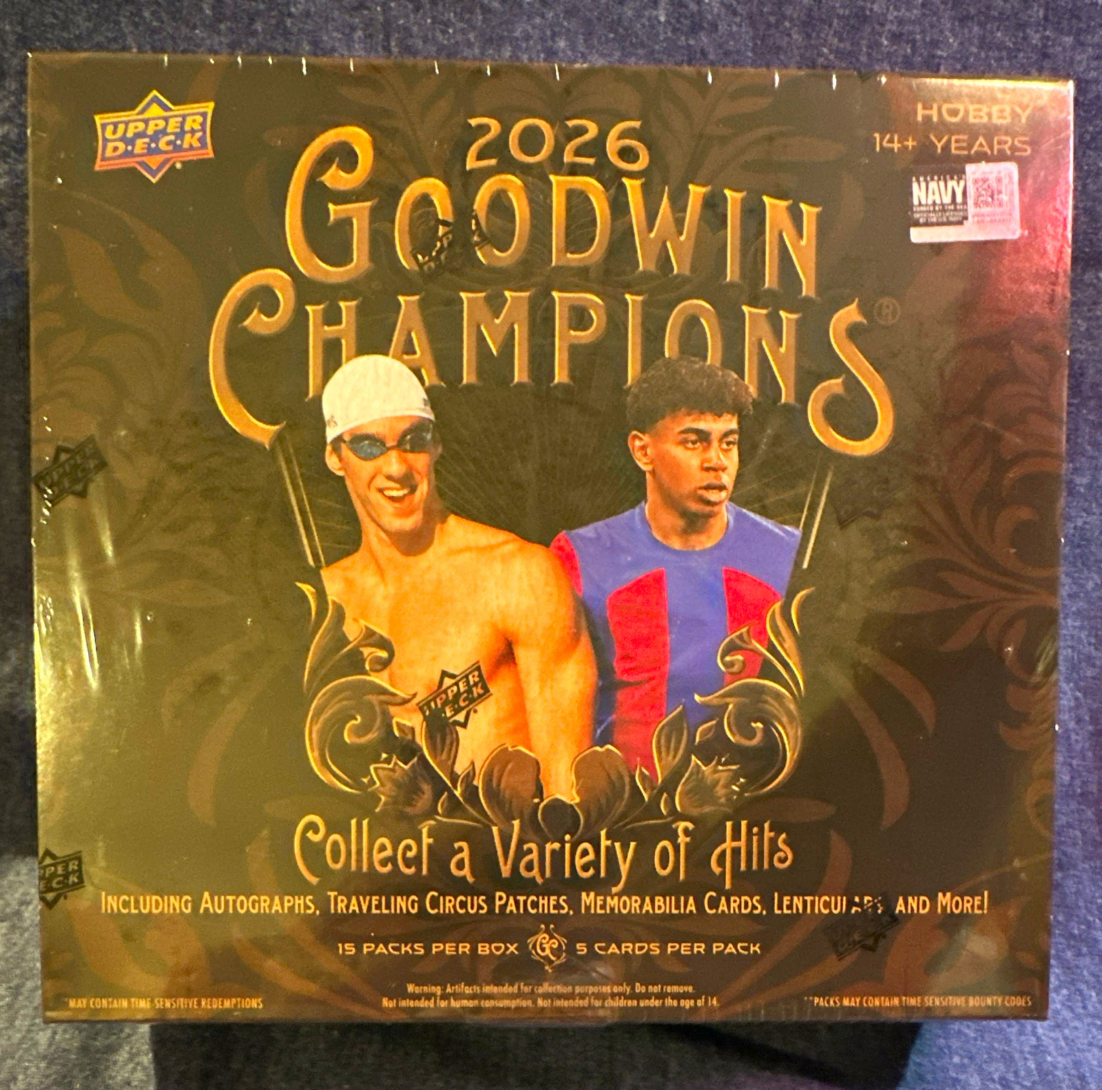 Upper Deck 2026 Goodwin Champions Sealed Hobby Box - 15 Pks/5 Cards (75) Upper Deck 2026 Goodwin Champions Sealed Hobby Box - 15 Pks/5 Cards (75)