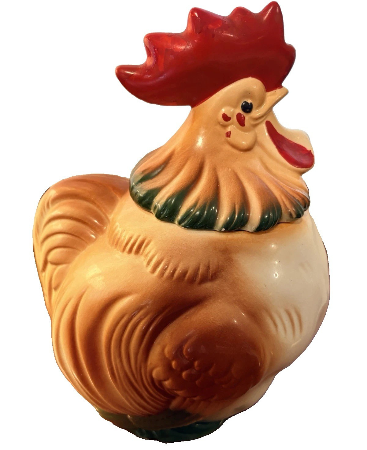 Vintage Ceramic Sierra Vista Rooster Cookie Jar California Pottery