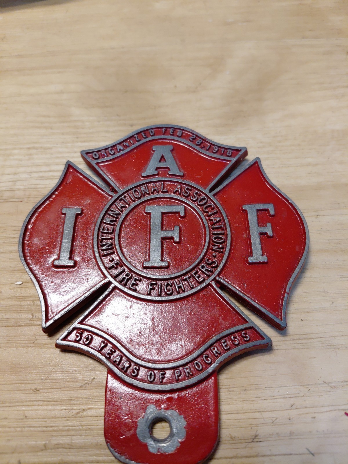 FIRE DEPT. License Plate TOPPER PLAQUE  3 3/4\