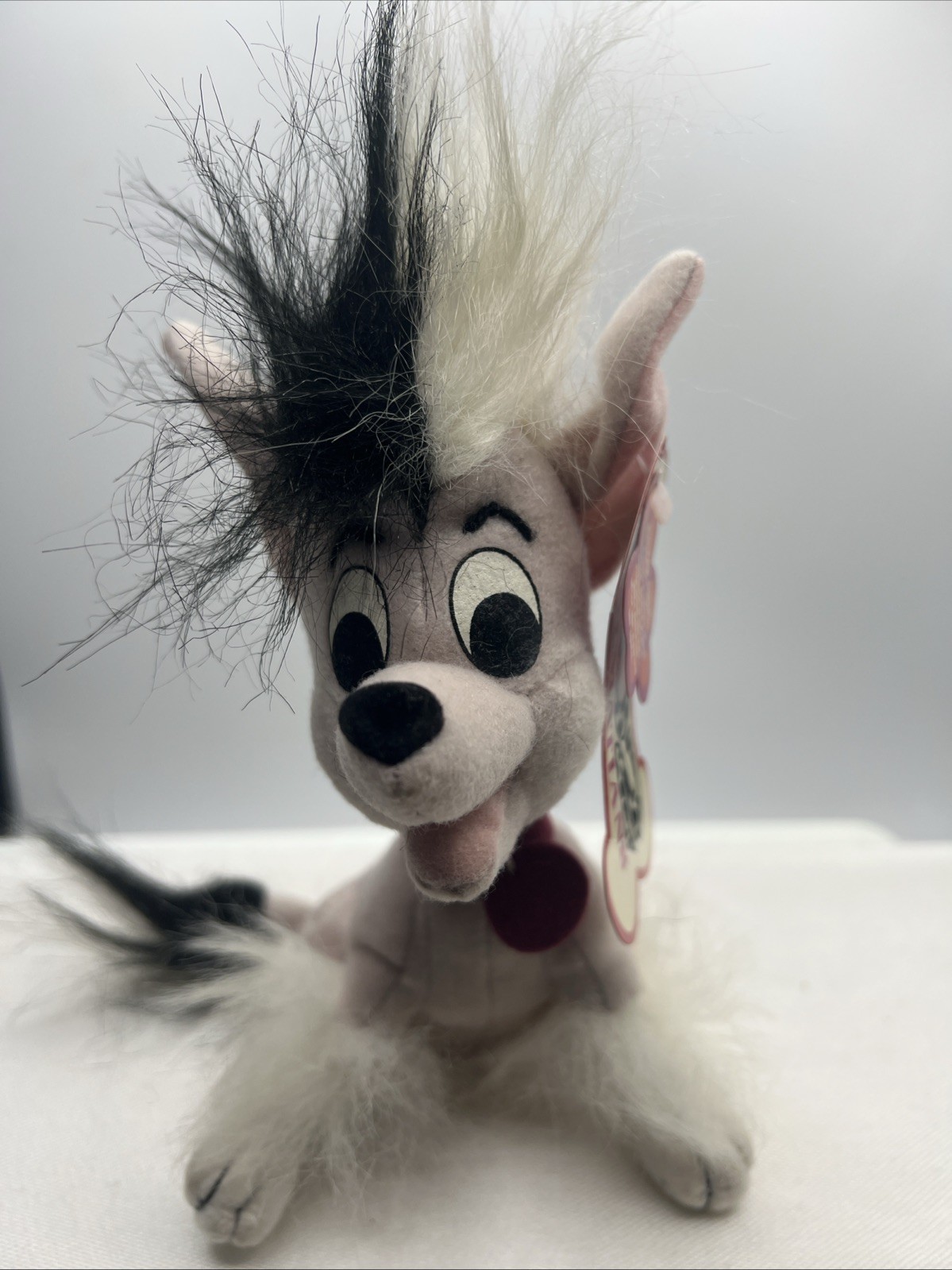 VTG Disney 102 Dalmatians Fluffy Cruella's Puppy Dog Stuffed Plush Applause T14