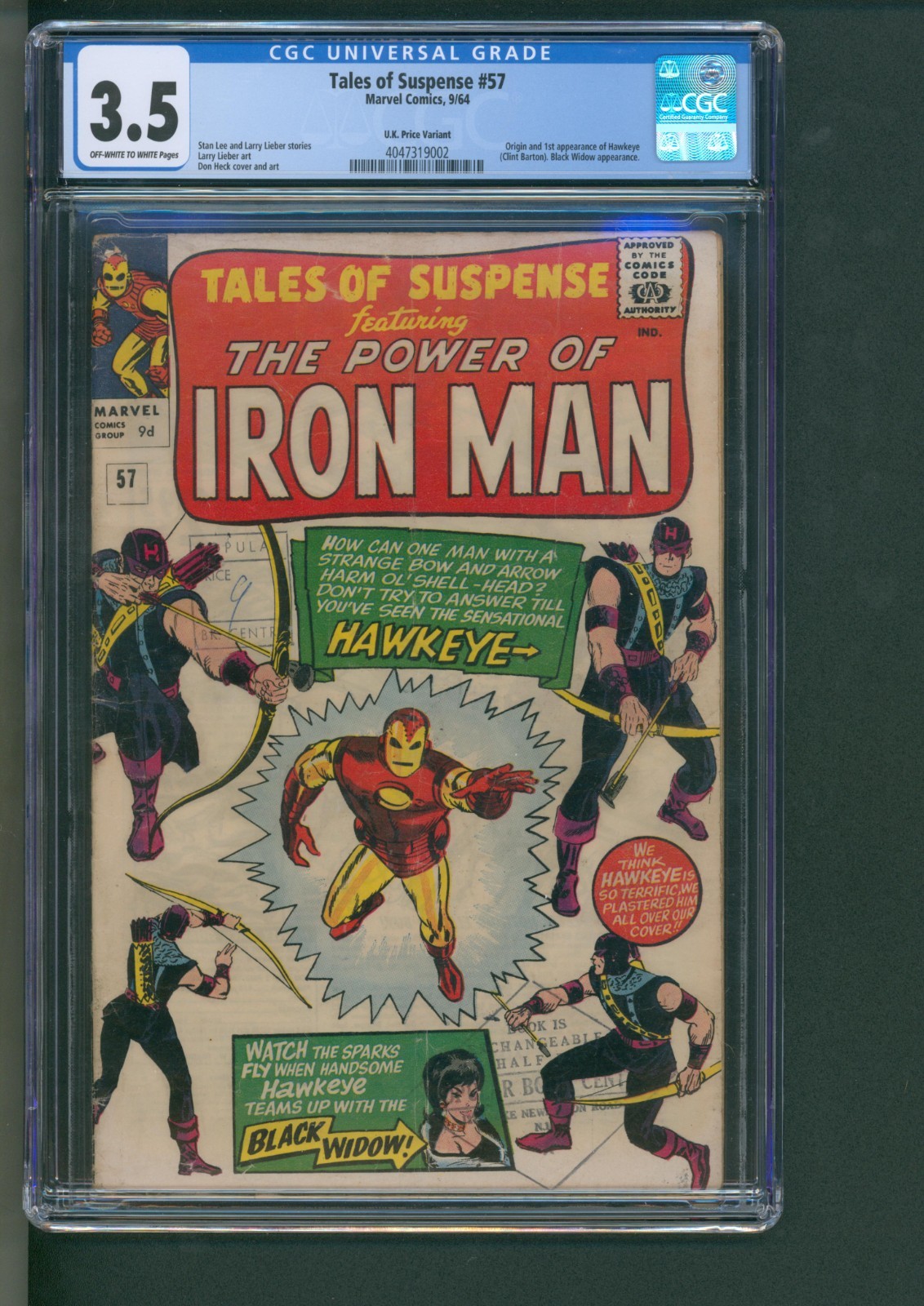 Tales of Suspense #57 (Marvel Comics 1964) CGC 3.5 Origin & 1st App of Hawkeye Tales of Suspense #57 (Marvel Comics 1964) CGC 3.5 Origin & 1st App of Hawkeye