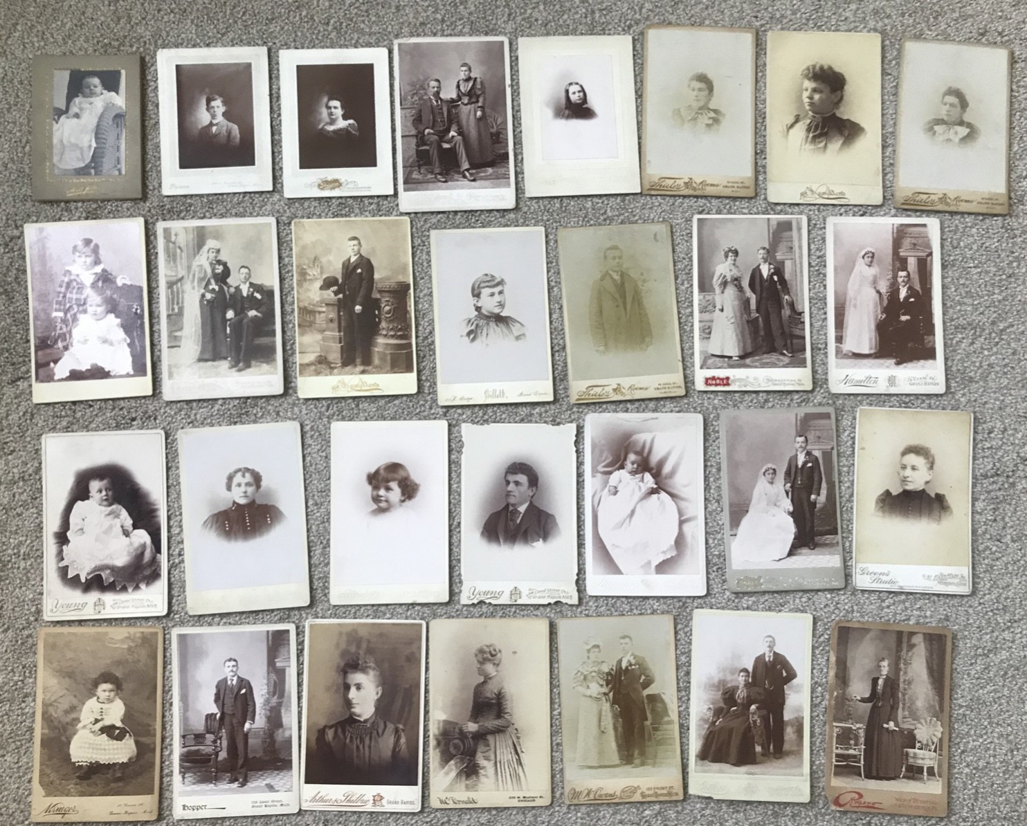 Lot of 35 Antique Vintage Cabinet Card Photographs Really Nice Retro Cool