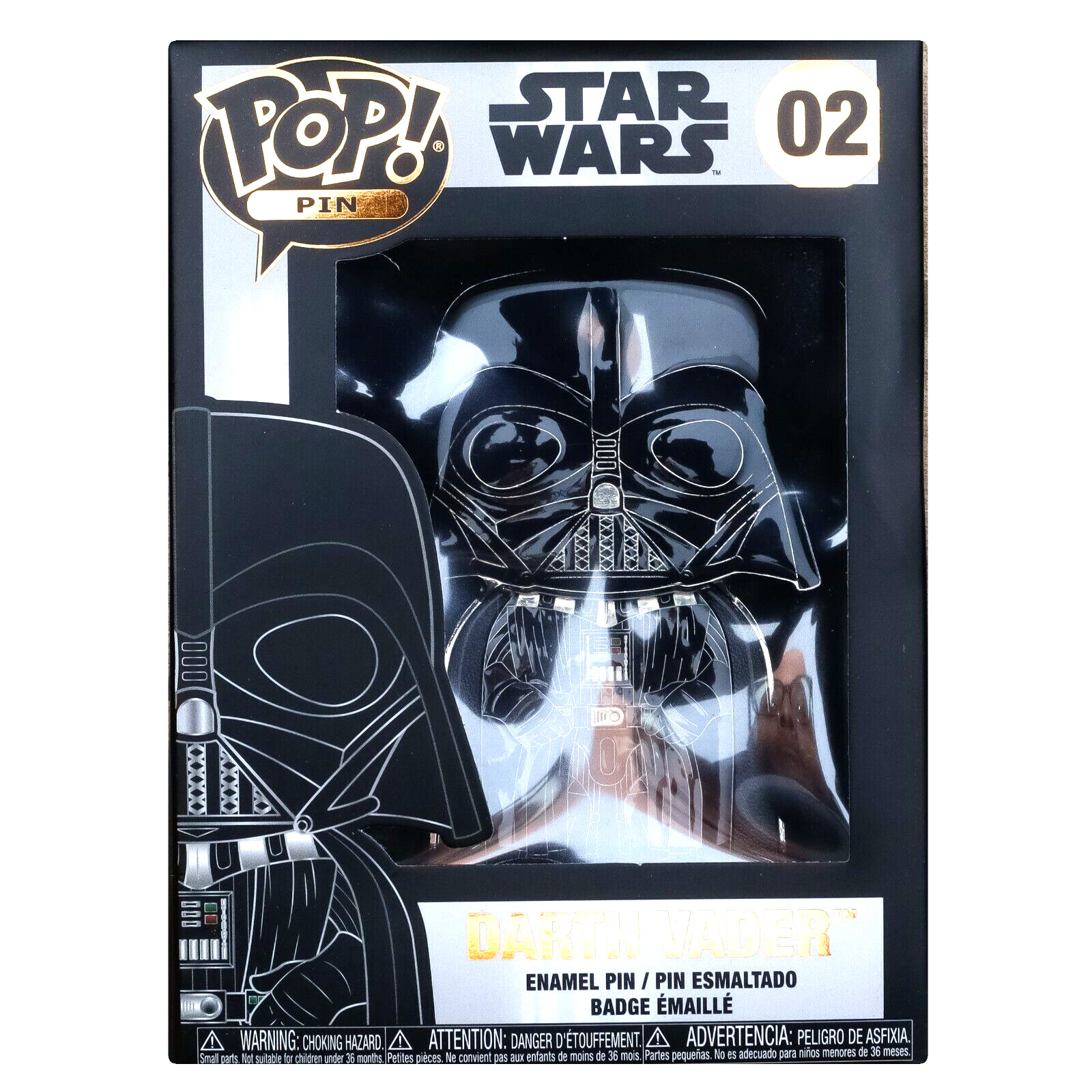 New Funko Pop Disney Lucasfilm Pin Star Wars 02 Darth Vader Dark Side Enamel Pin