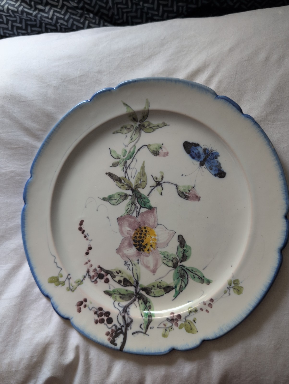 Antique 1870s French Japonisme Plate - Bracquemond Rousseau Service - LAURIN