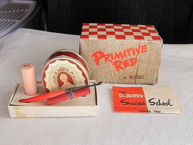 VTG DuBarry Primitive Red Lipstick Trio Richard Hudnut Unused w Powder~Insert 2 VTG DuBarry Primitive Red Lipstick Trio Richard Hudnut Unused w Powder~Insert 2