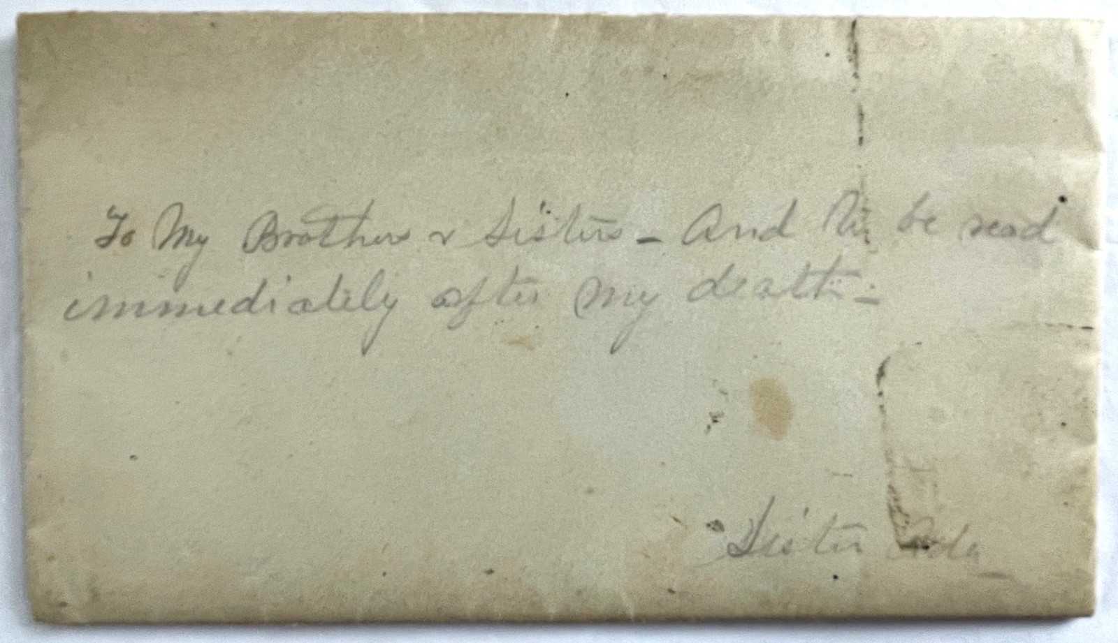Rare 1872 Last Bequests Letter to Siblings and Loved Ones Very Touching Rare 1872 Last Bequests Letter to Siblings and Loved Ones Very Touching