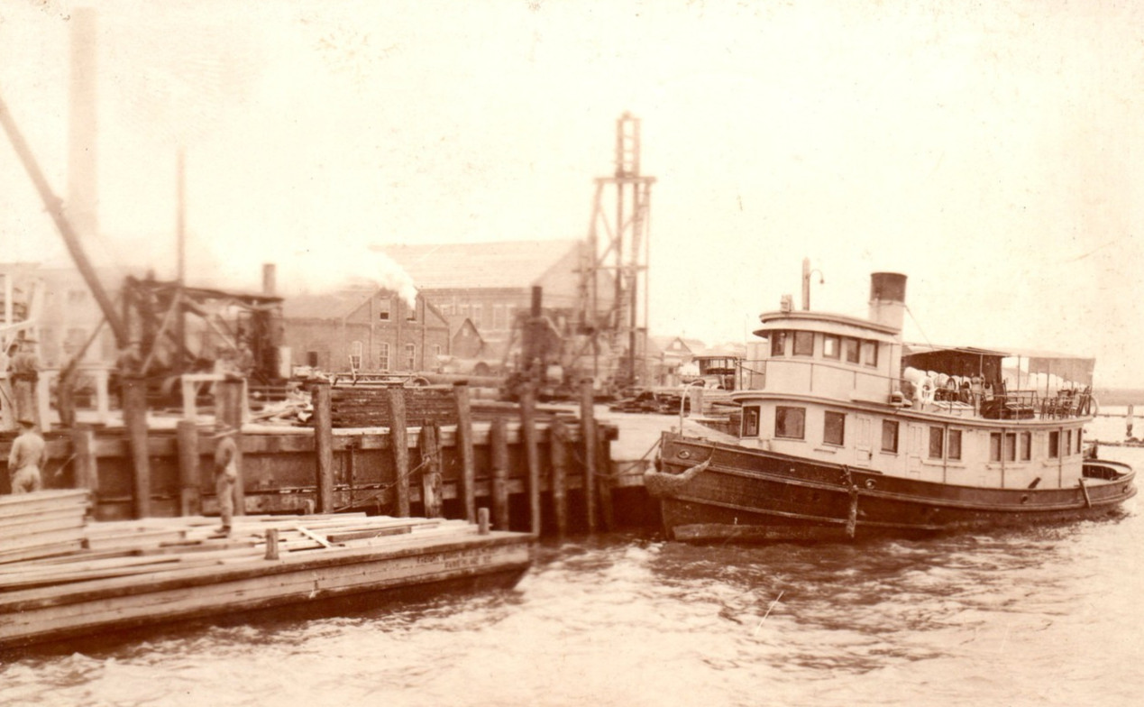 Port Royal SC WWI USMC Marine Navy Tug Boat RPPC Real Photo Postcard