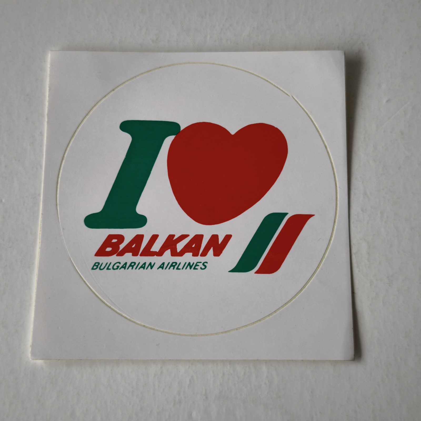 Balkan Bulgarian Airlines I Heart Logo Vintage Sticker Decal New Unused | | 6232 Balkan Bulgarian Airlines I Heart Logo Vintage Sticker Decal New Unused | | 6232
