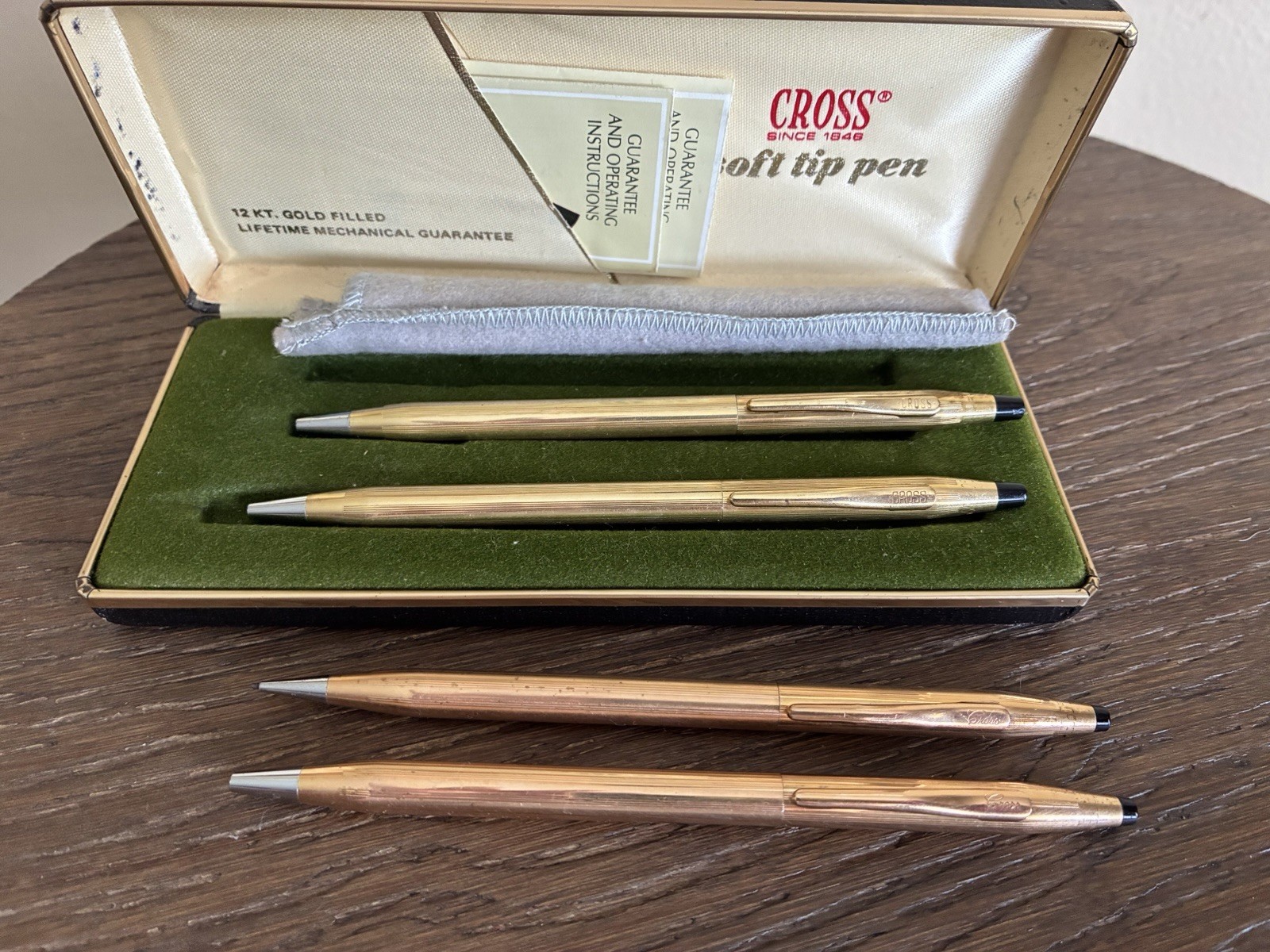 Lot of 4 Vintage Cross Classic Century Pens Pencil 14K & 12K Gold Filled W/ Case Lot of 4 Vintage Cross Classic Century Pens Pencil 14K & 12K Gold Filled W/ Case