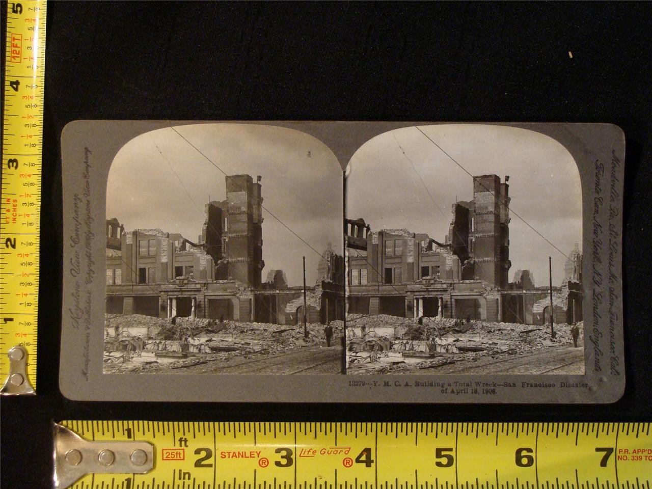 b001, Keystone Stereoview, #13279, S.F. Earthquake, YMCA Building, c1906
