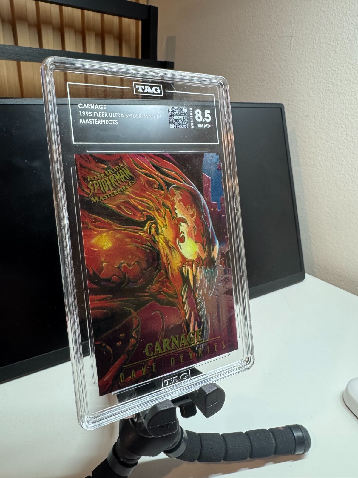 1995 Fleer Ultra Spider-Man Masterpieces Carnage #1 TAG 8.5 NM-MT+ Marvel 1995 Fleer Ultra Spider-Man Masterpieces Carnage #1 TAG 8.5 NM-MT+ Marvel