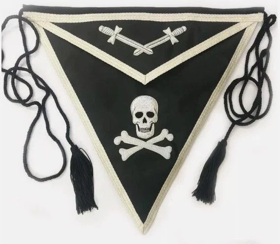 Masonic Knights Templar Commandery Apron Silver Bullion Embroidery Regalia Masonic Knights Templar Commandery Apron Silver Bullion Embroidery Regalia