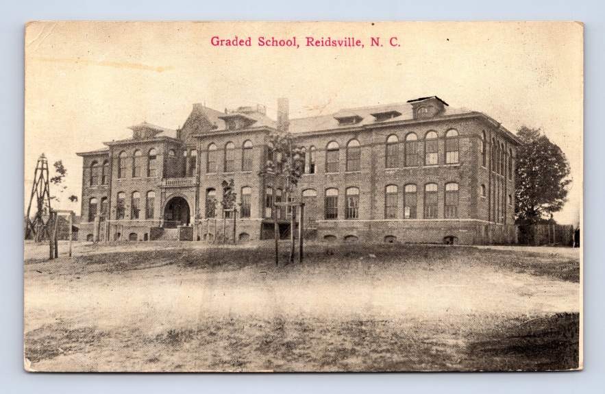 Graded School REIDSVILLE North Carolina ~ Antique Rockingham County NC 1914
