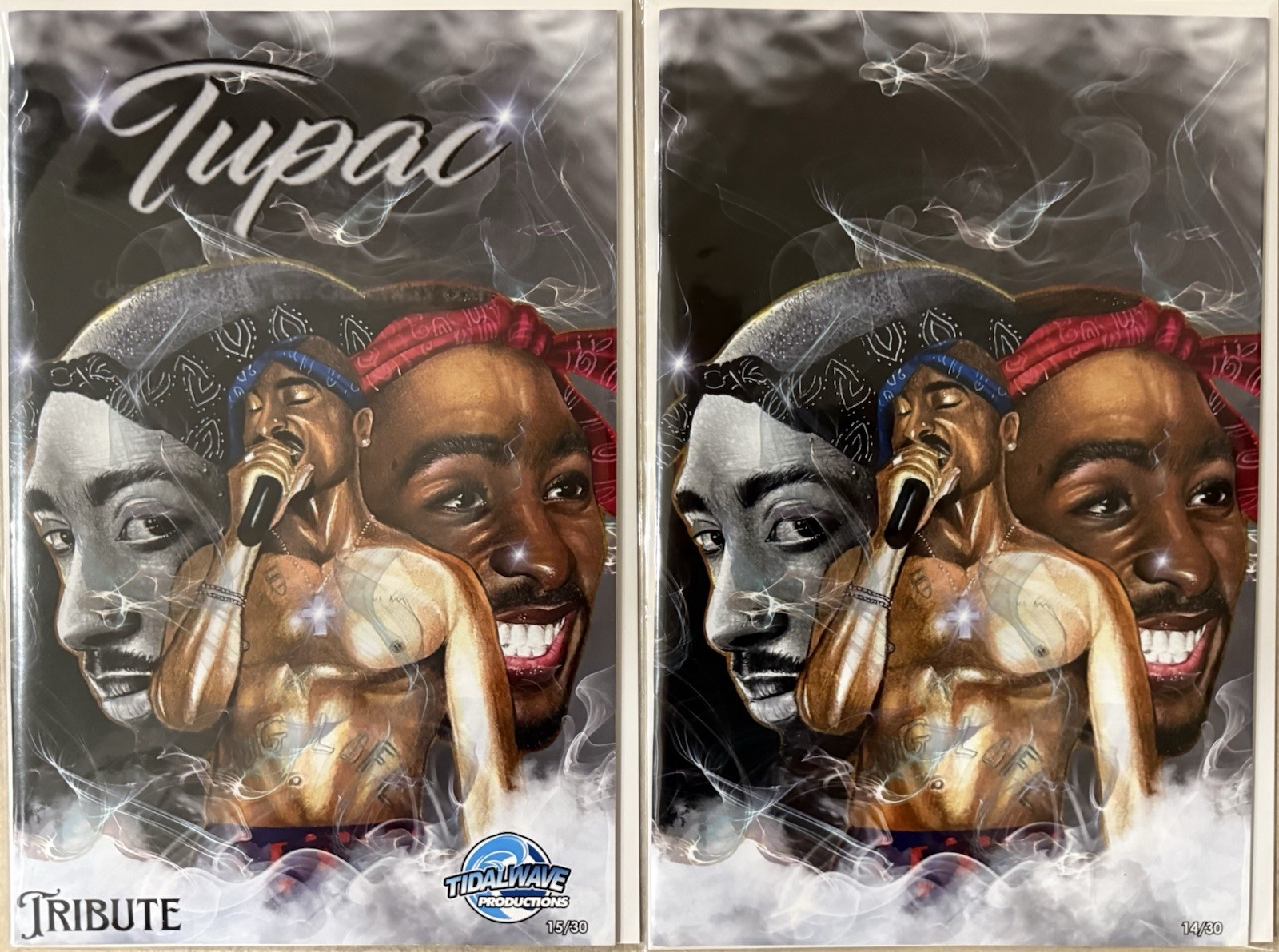 TRIBUTE TO TUPAC | MEGACON TRADE & VIRGIN | 15/30, 14/30 - SUPER RARE SET