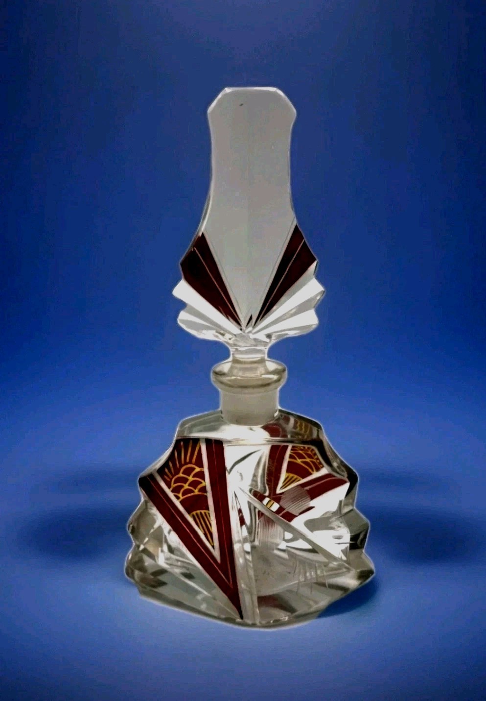  ANTIQUE KARL PALDA ART DECO CRYSTAL PERFUME BOTTLE C1930 