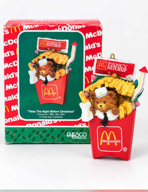 Vintage 1990 Enesco McDonald’s Twas the Night Before Christmas Ornament Boxed
