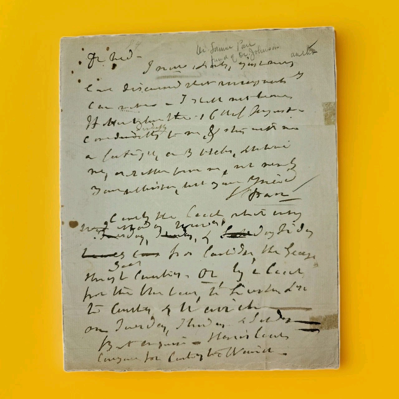 1800s Autograph Letter & Signature Dr. Samuel Parr “The Whig Johnson” Watermark