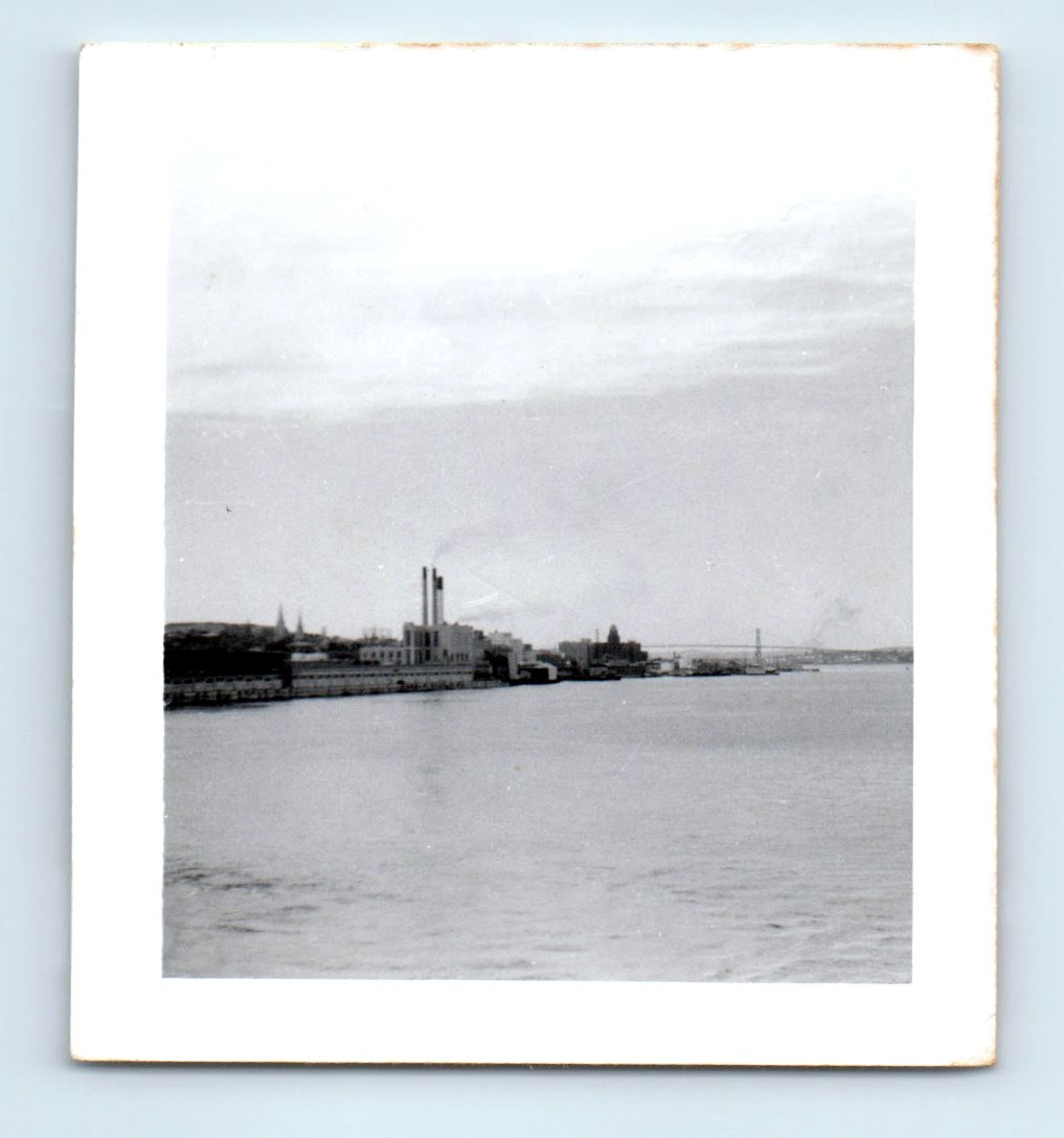 Old Vintage Square Photo HALIFAX NOVA SCOTIA SMOKESTACKS 1958 WATERFRONT SCENE