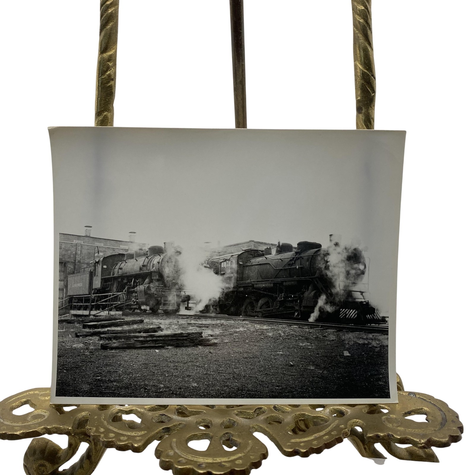 Vintage Ligonier Railroad Steam Locomotives Yard Photo 4x5 B&W Gelatin Orig