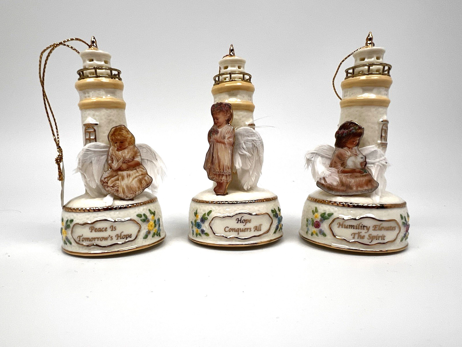 Bradford Editions Guiding Lights Lighthouse Angel Ornament Set of 9 2001 Bradford Editions Guiding Lights Lighthouse Angel Ornament Set of 9 2001
