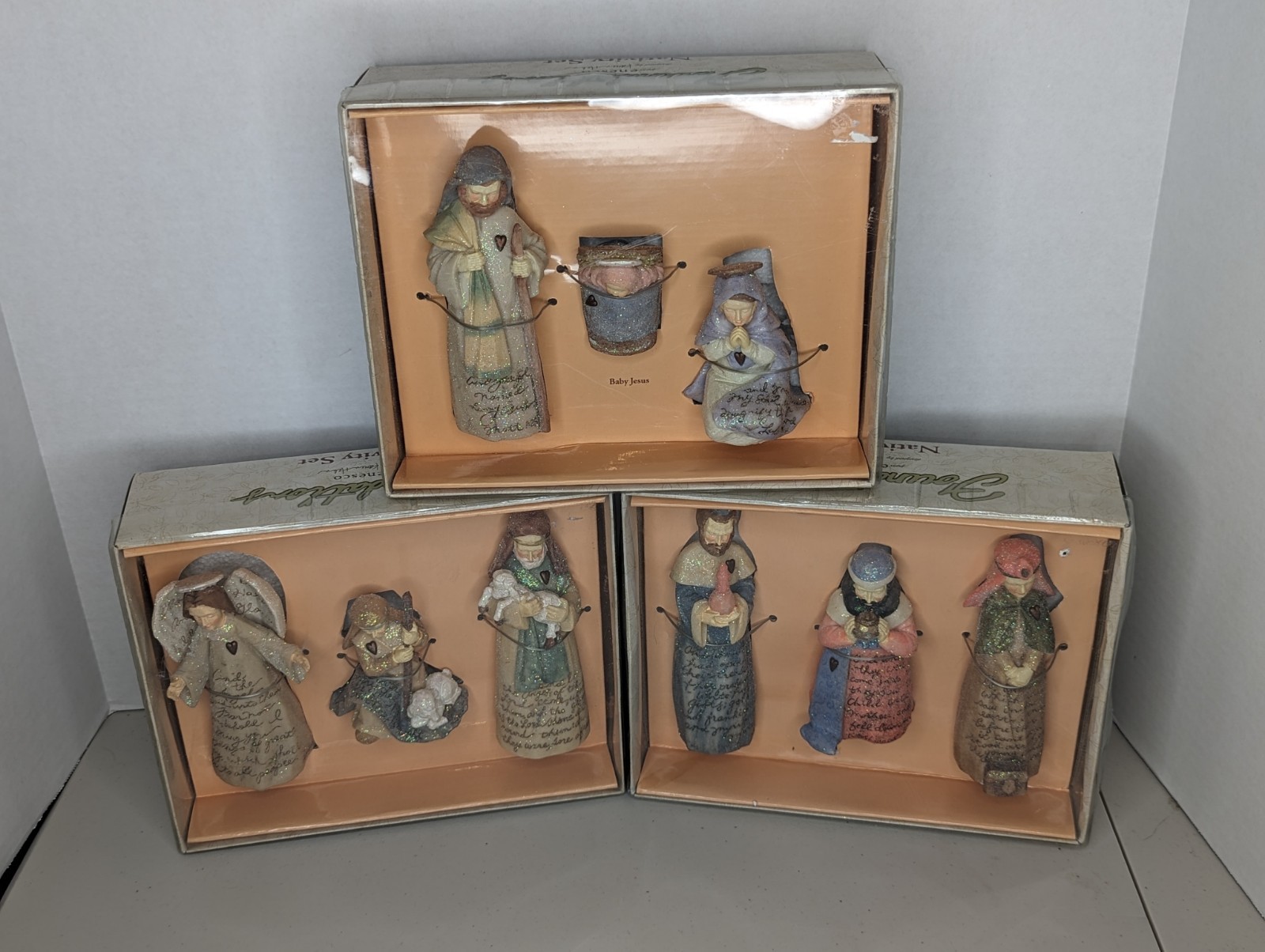 Enesco Foundations Nativity Set 2007 by Karen Hahn 9 PCS Rare NEW Enesco Foundations Nativity Set 2007 by Karen Hahn 9 PCS Rare NEW
