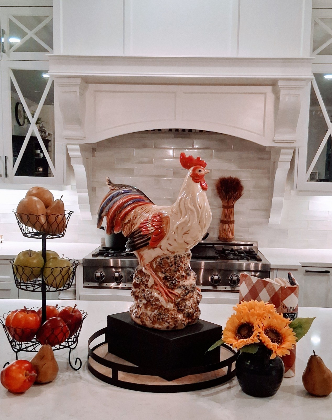 New(NOS) Homegoods XLarge Ceramic Rooster Sculpture;Handpaintd Vietnam Made 19