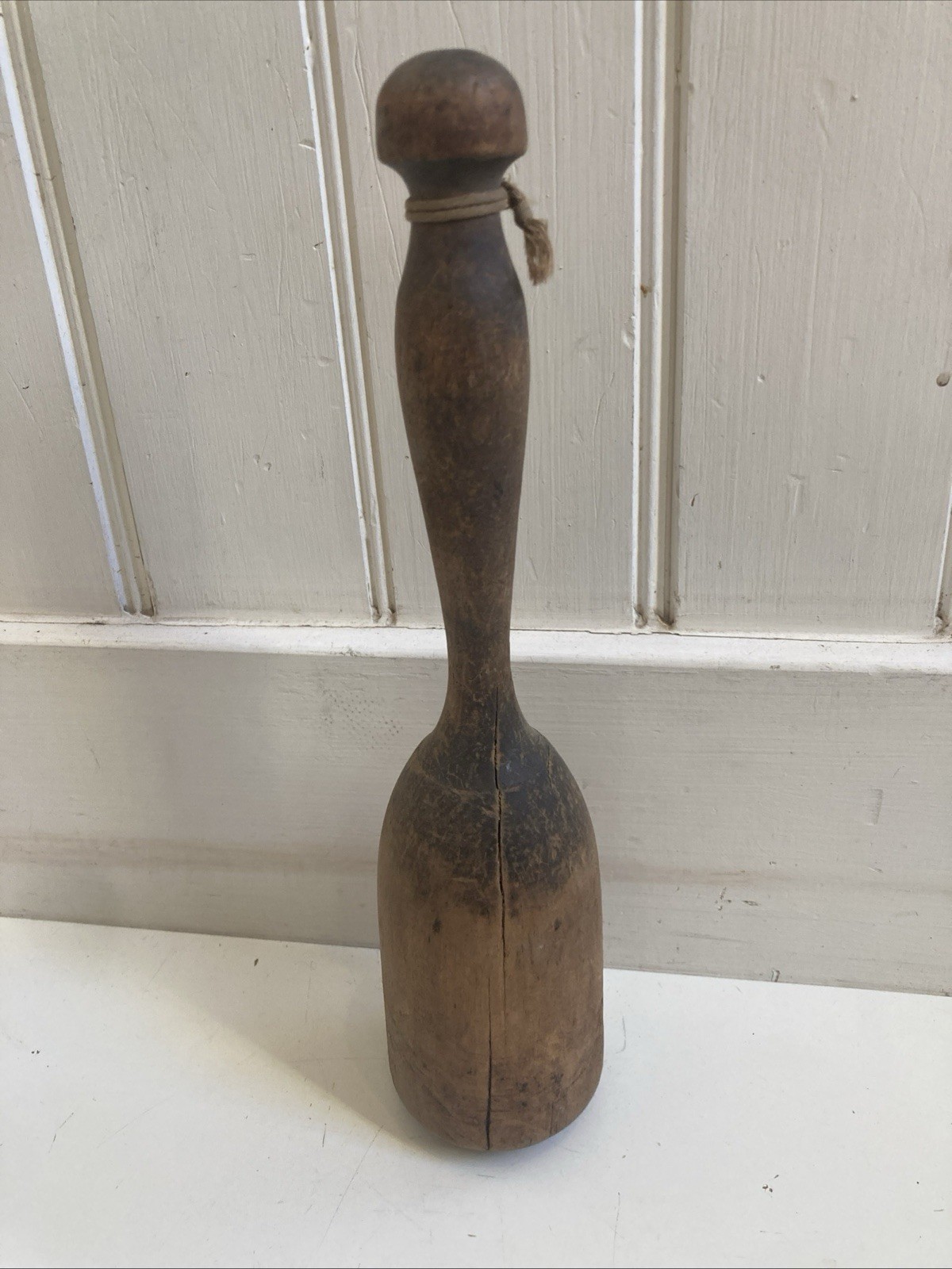 Antique Primitive Wooden Potato Masher Pestle Farmhouse Kitchen Tool 11 Inch