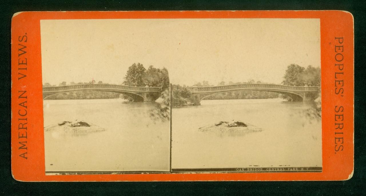 a778, American Views Stereoview, # -, Oak Bridge, (should be Bow Bridge), 1870s