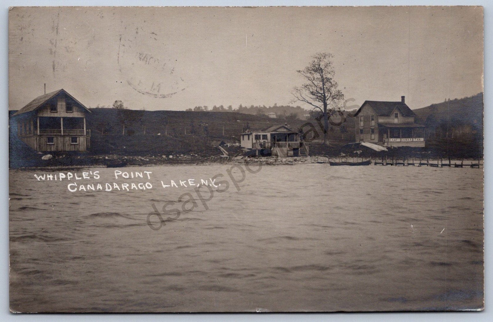 K32/ Canadarago Lake New York RPPC Postcard c1910 Whipple\'s Point Cabins 969