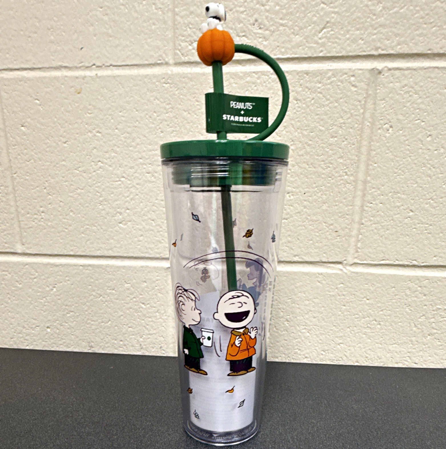 IN HAND AUTHENTIC Starbucks Peanuts Halloween 24 oz Tumbler w Lid & Straw