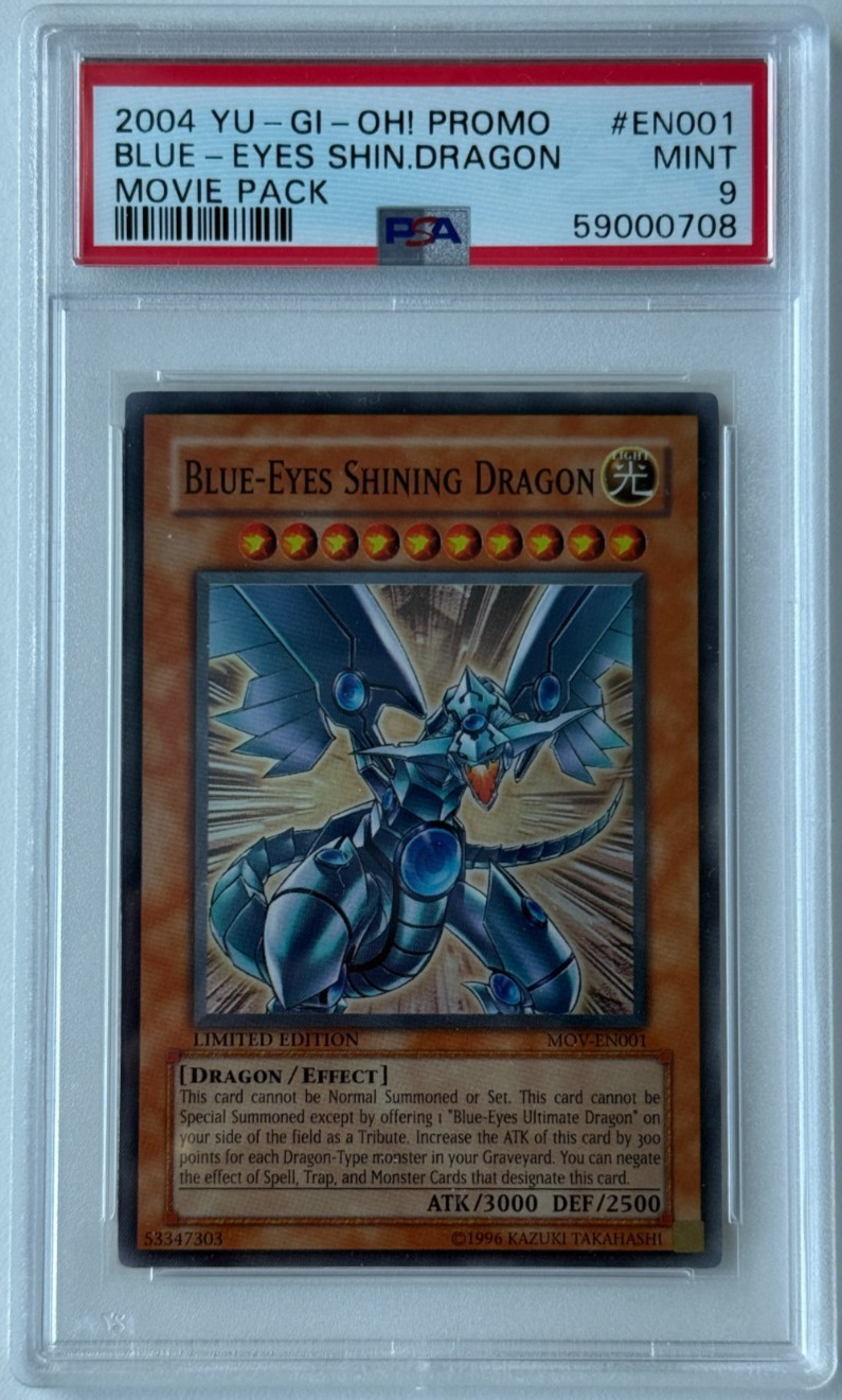 Yu-Gi-Oh 2004 Movie Pack Promo BLUE-EYES SHINING DRAGON MOV-EN001 PSA 9 MINT