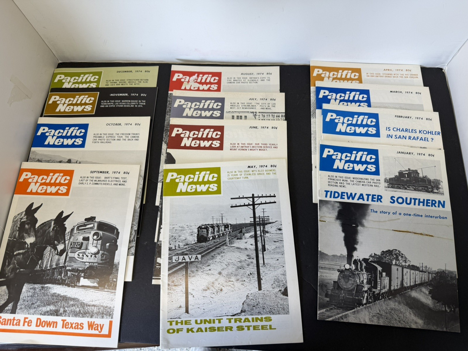 Pacific News 12 Issues 1974 Jan - December Steam on Amtrak Bart PCC Fades Away Pacific News 12 Issues 1974 Jan - December Steam on Amtrak Bart PCC Fades Away
