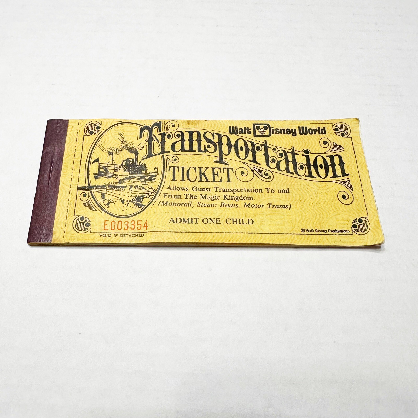 Vintage 70s Disney World Transportation Ticket Book Complete Child Rare 11