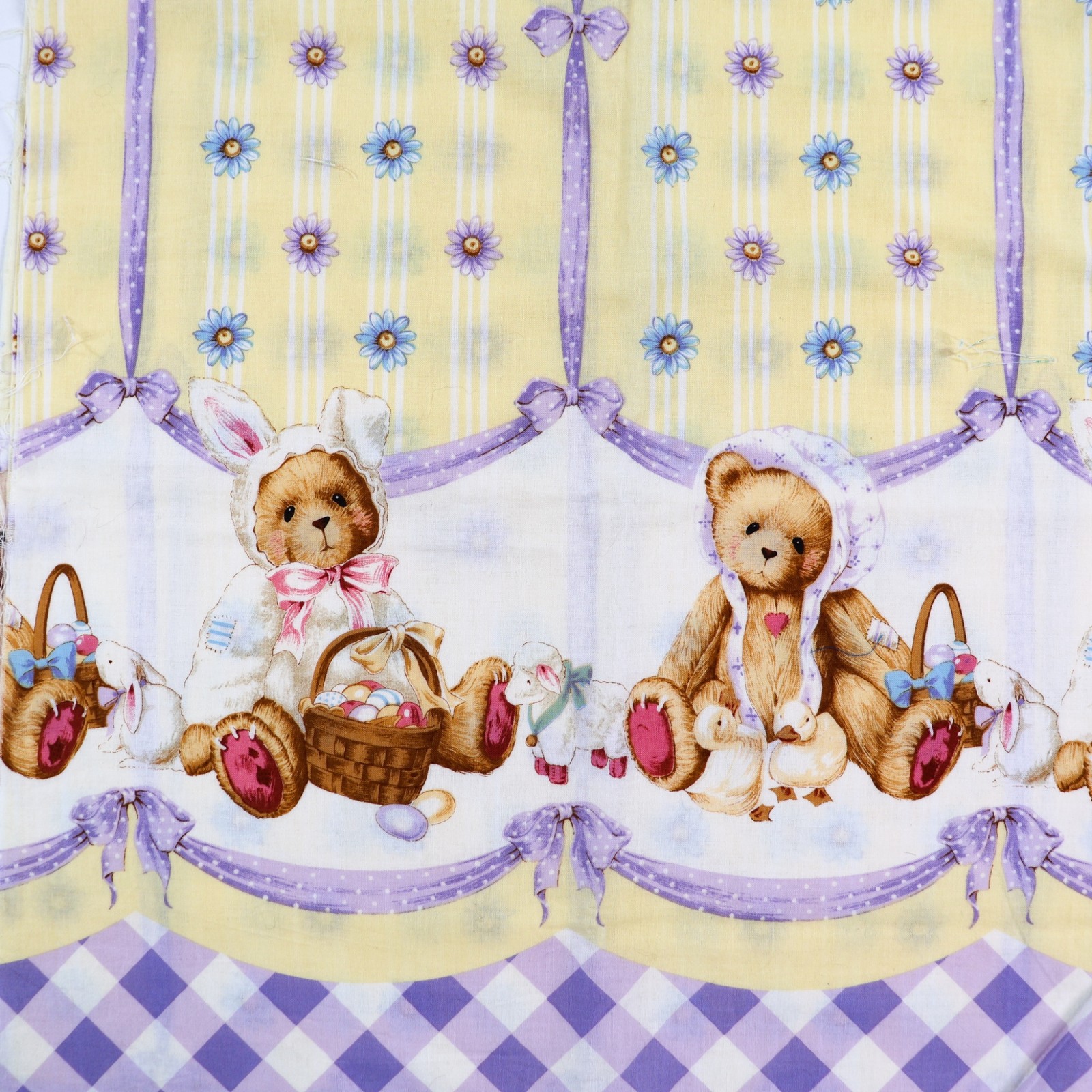 Vintage 1999 Daisy Kingdom Cherished Teddies Easter Border Cotton 35