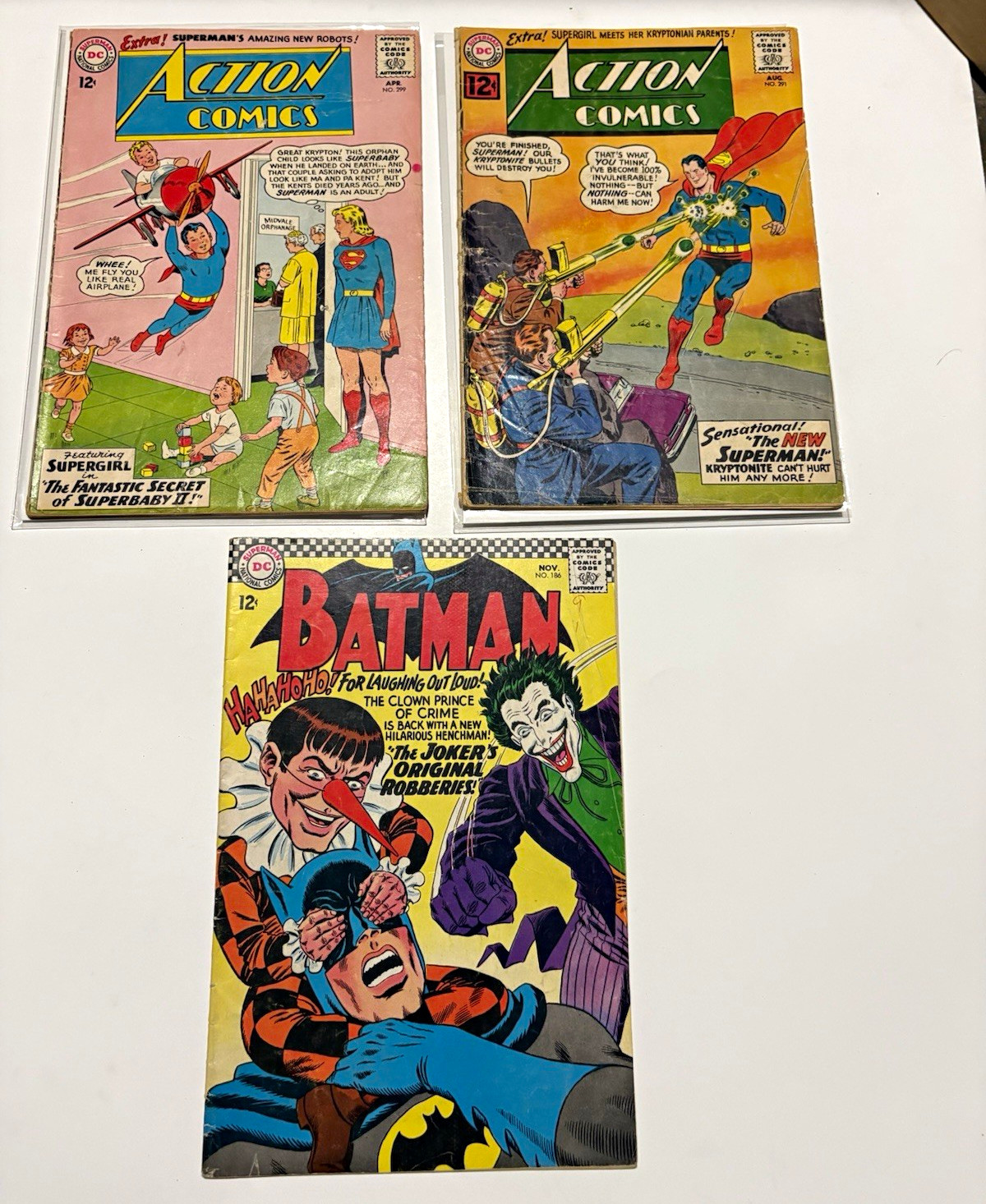 DC Comics Action Comics & Batman Silver Age Lot Issues 291 299 186. 