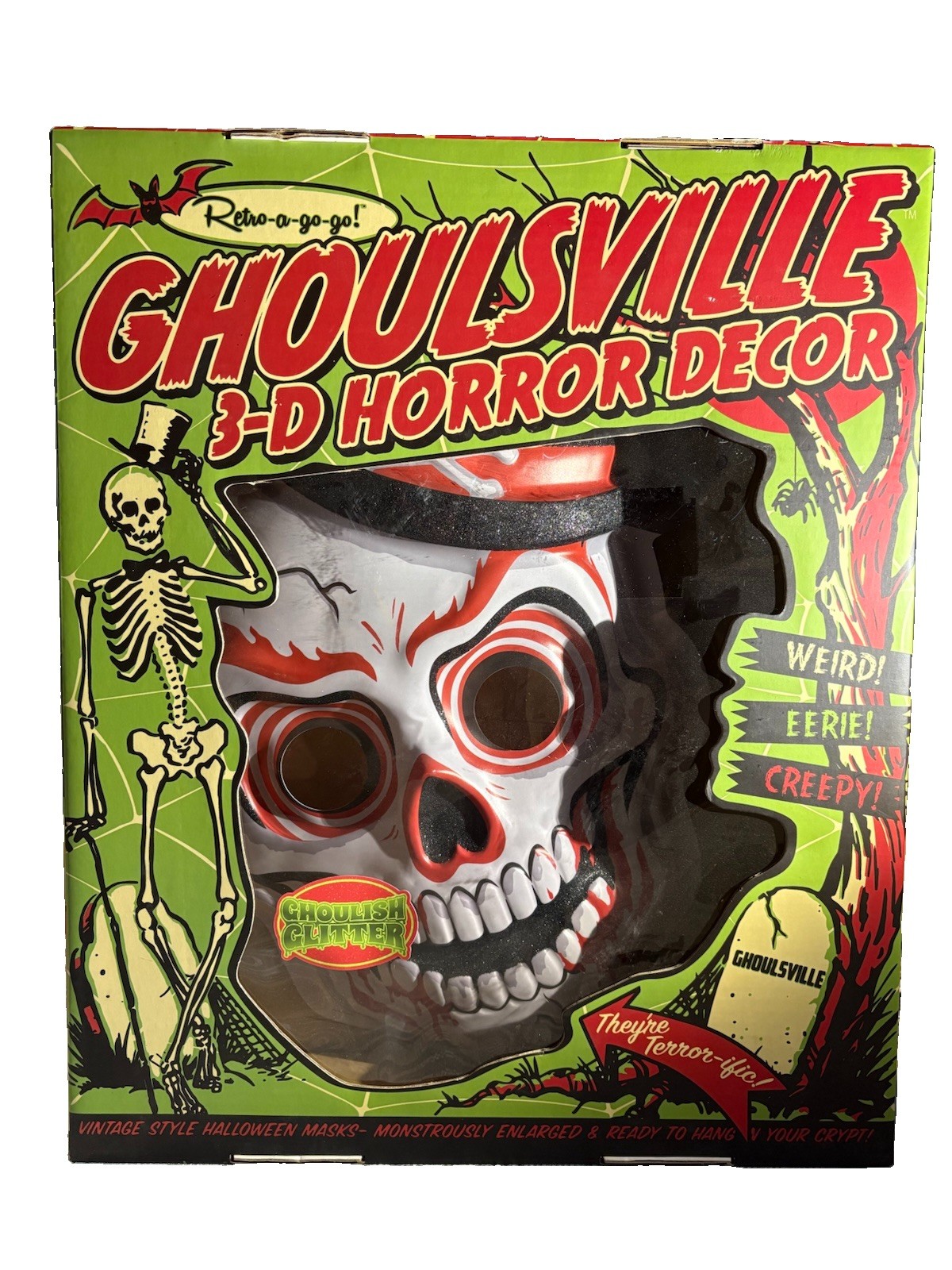 Halloween Ghoulsville Retro-a-go-go 3-D Horror Decor Voodoo Skull Mask Halloween Ghoulsville Retro-a-go-go 3-D Horror Decor Voodoo Skull Mask
