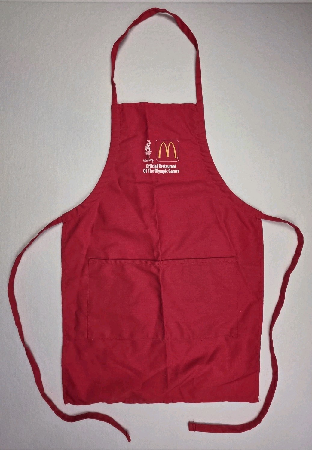 Vintage McDonald\'s 1996 Atlanta Games Official Restaurant Red Employee Apron USA Vintage McDonald\'s 1996 Atlanta Games Official Restaurant Red Employee Apron USA