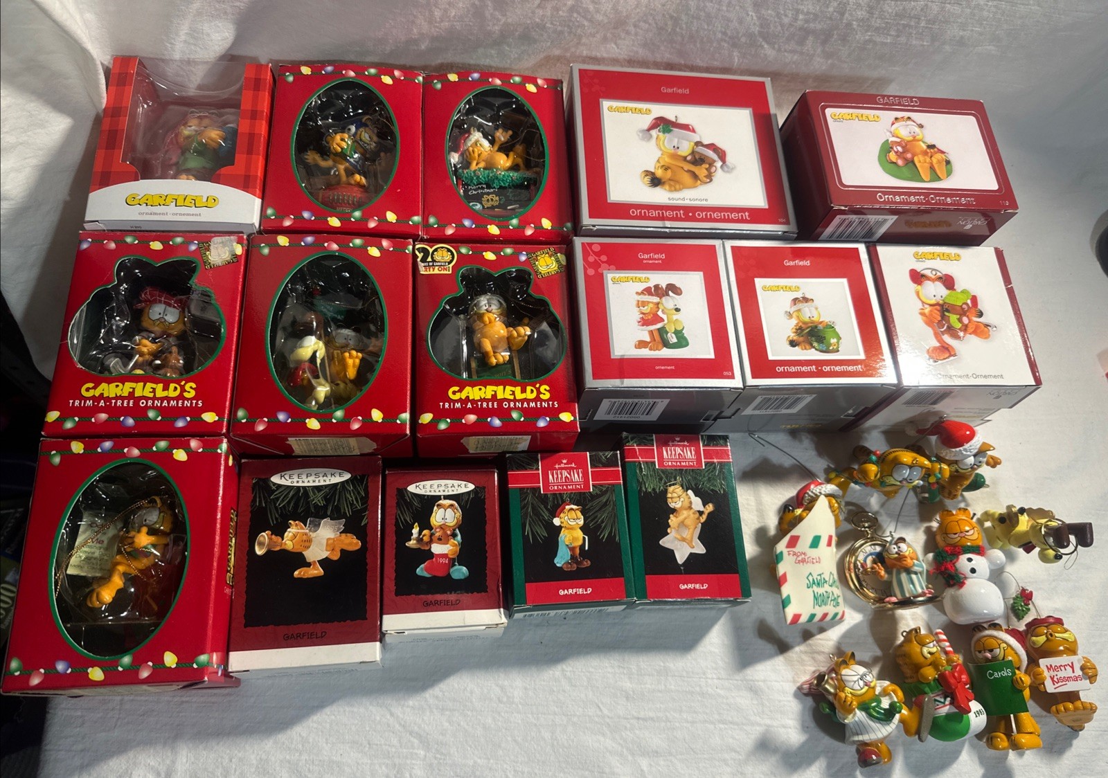 VTG Garfield Odie Christmas Ornament Enesco Hallmark Heirloom Lot Of 26 RARE HTF