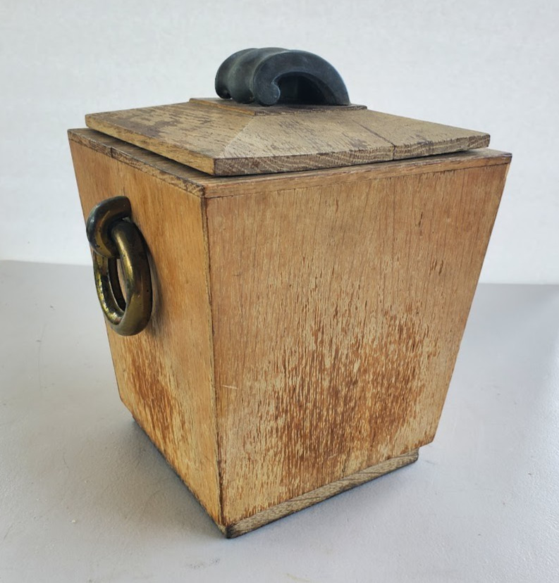 Classic Mid Century Modern Wooden/Brass/Porcelain Wine Cooler by James Mont RARE