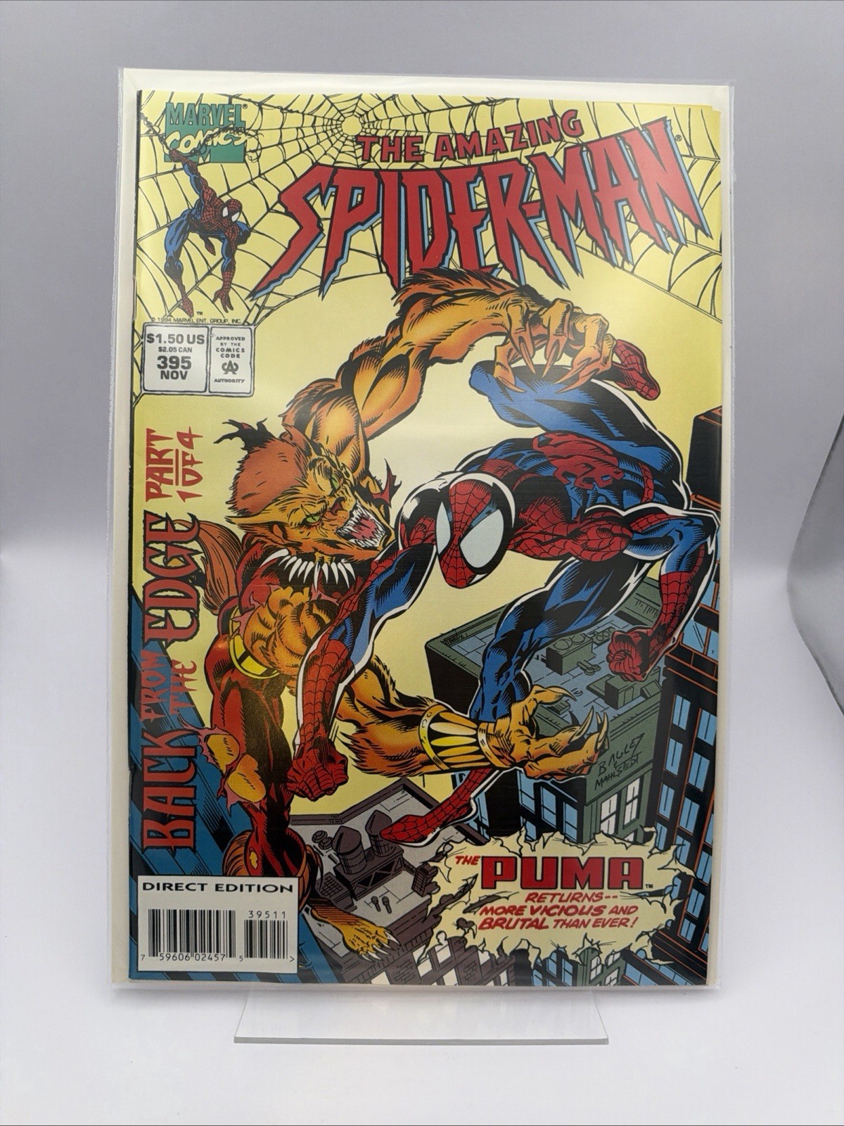 Amazing Spider-Man #395 (1994) Marvel Puma Nocturne Back from the Edge VG