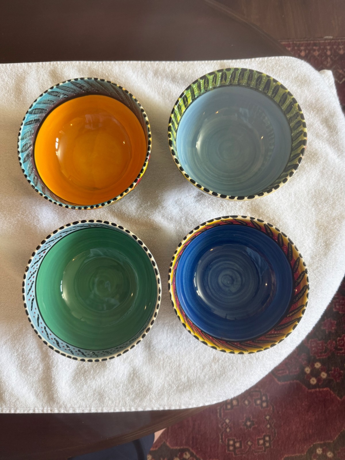 4 Penzo Pottery Zimbabwe Hand Painted Shuna Bowls - priced per bowl 4 Penzo Pottery Zimbabwe Hand Painted Shuna Bowls - priced per bowl