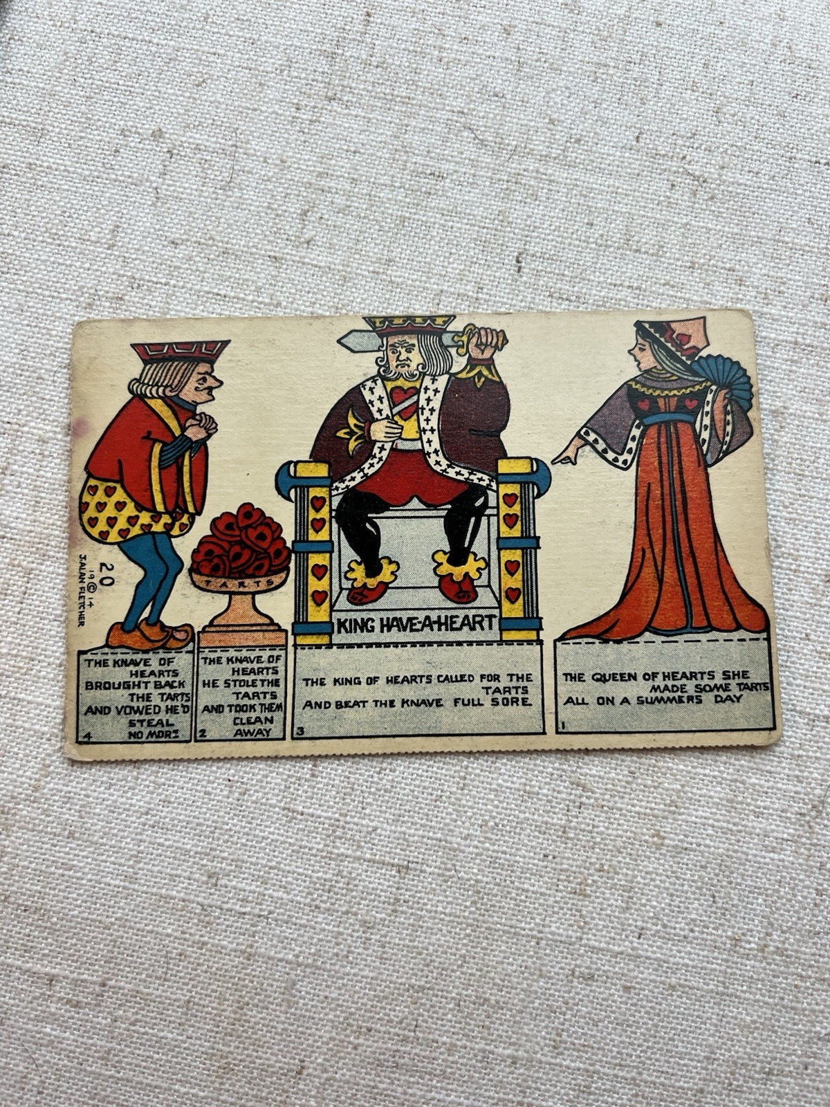 1914 J. Alan Fletcher Postcard #20 Cut Out “King Have-A-Heart” Queen Of Hearts 1914 J. Alan Fletcher Postcard #20 Cut Out “King Have-A-Heart” Queen Of Hearts