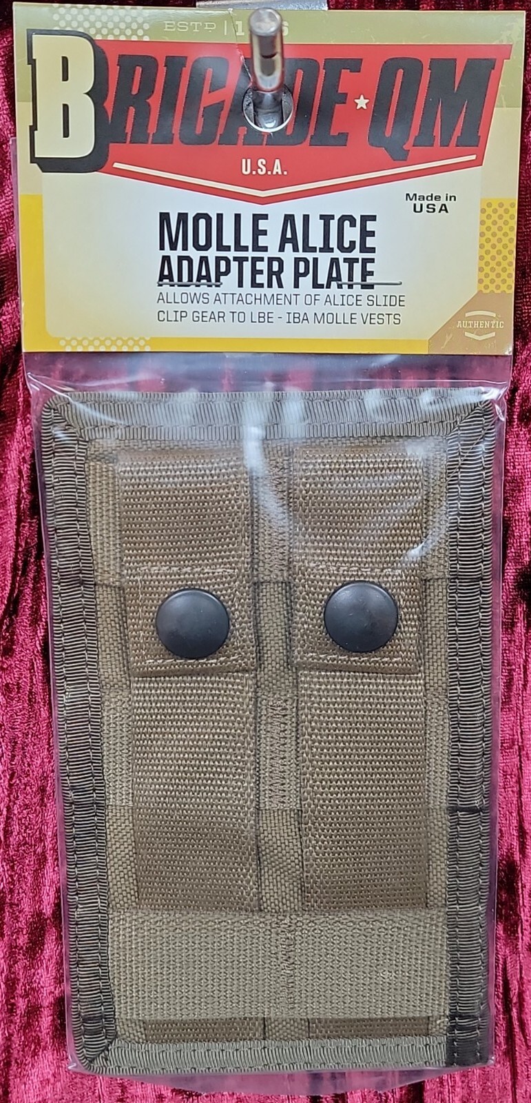 new nip nwt Brigade QM MOLLE Alice Adapter Plate Coyote Brown L277A army new nip nwt Brigade QM MOLLE Alice Adapter Plate Coyote Brown L277A army
