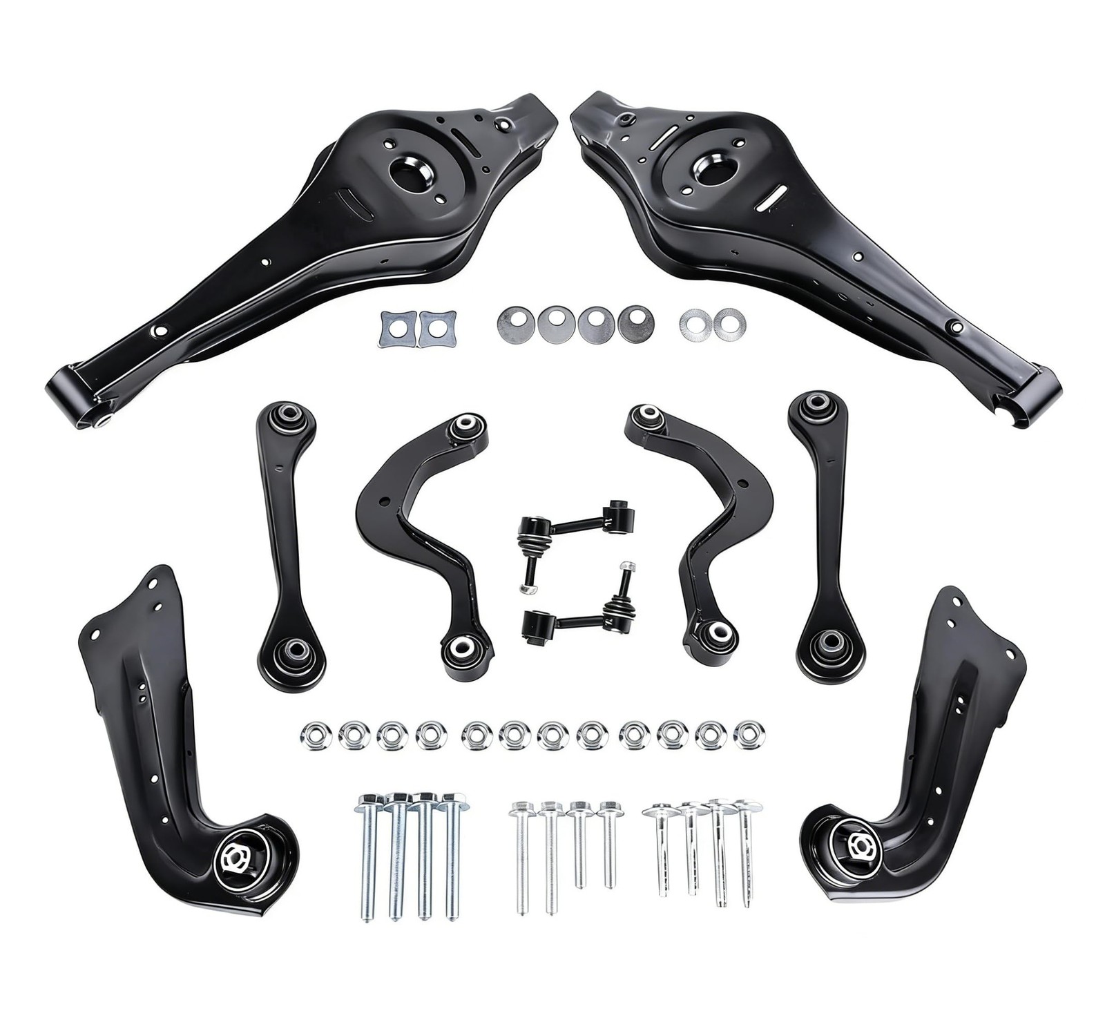 Set of 10pcs Rear Suspension Upper and Lower Control Arm Sway Bar Link with S... Set of 10pcs Rear Suspension Upper and Lower Control Arm Sway Bar Link with S...