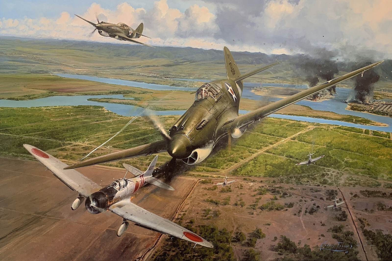 America Strikes Back, Robert Taylor ARTIST PROOF signed by Pearl Harbor Pilots