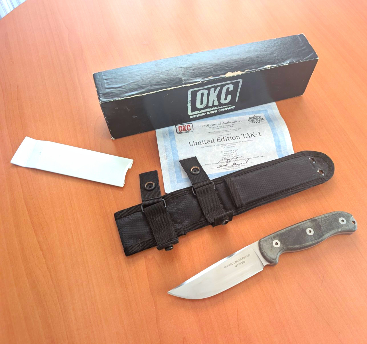 Ontario TAK-1 Mod Limited Edition 154CM Micarta #123 of 500  survival camp esee 