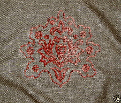 SAHCO HESSLEIN Carma Viscose Linen Chenille natural orange embroidery 17 yds SAHCO HESSLEIN Carma Viscose Linen Chenille natural orange embroidery 17 yds