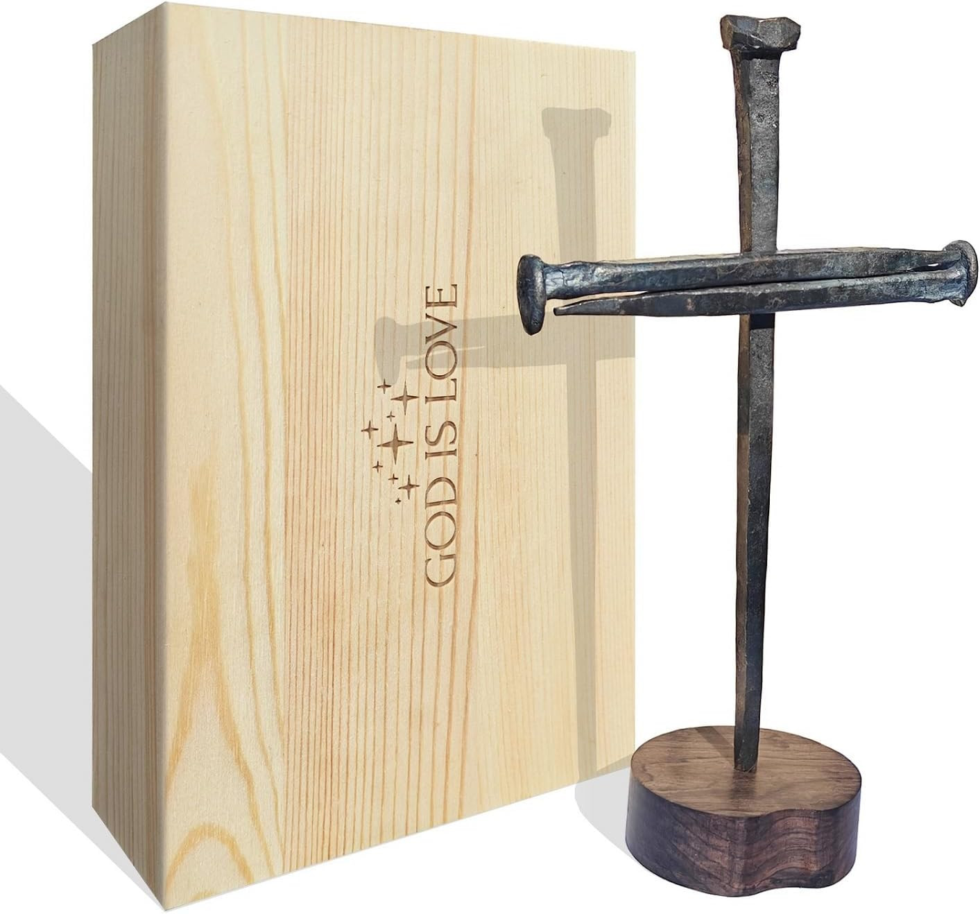 Annrose Passion of Jesus Christ Crucifixion Nail Metal Cross,Jesus Christ Tablet