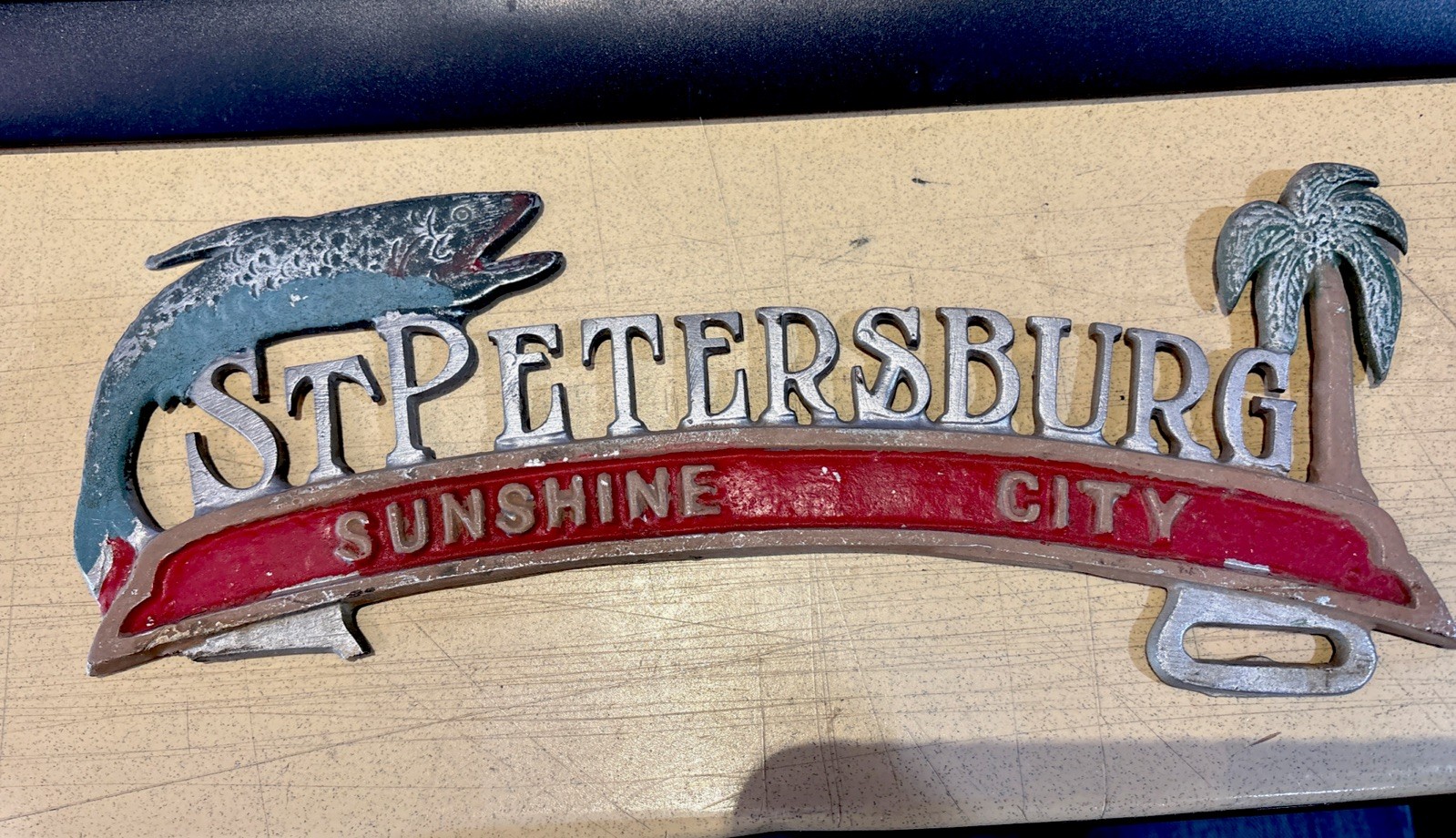 Vintage 40's 50's St Petersburg Florida License Plate Topper Sunshine City Vintage 40's 50's St Petersburg Florida License Plate Topper Sunshine City
